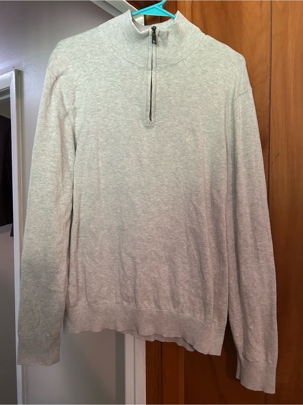 Nautica Beige-Grey Half-Zip Pullover